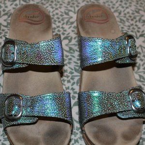 Dansko Women's "Sophie" Blue Iridescent Sandals. S